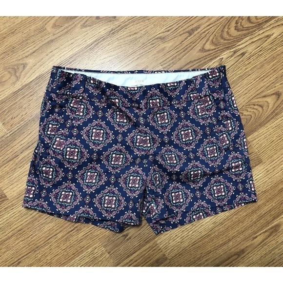 J. Crew Women’s Shorts Stretch Side Zipper Multicolored Chino Size 4 EUC - Picture 1 of 7